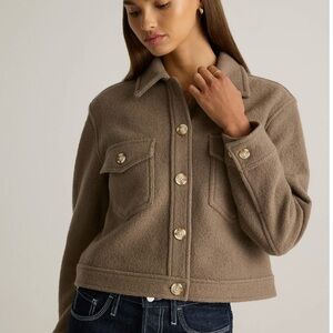 Quince 100% Merino Wool Cropped Shirt Jacket - Size Small